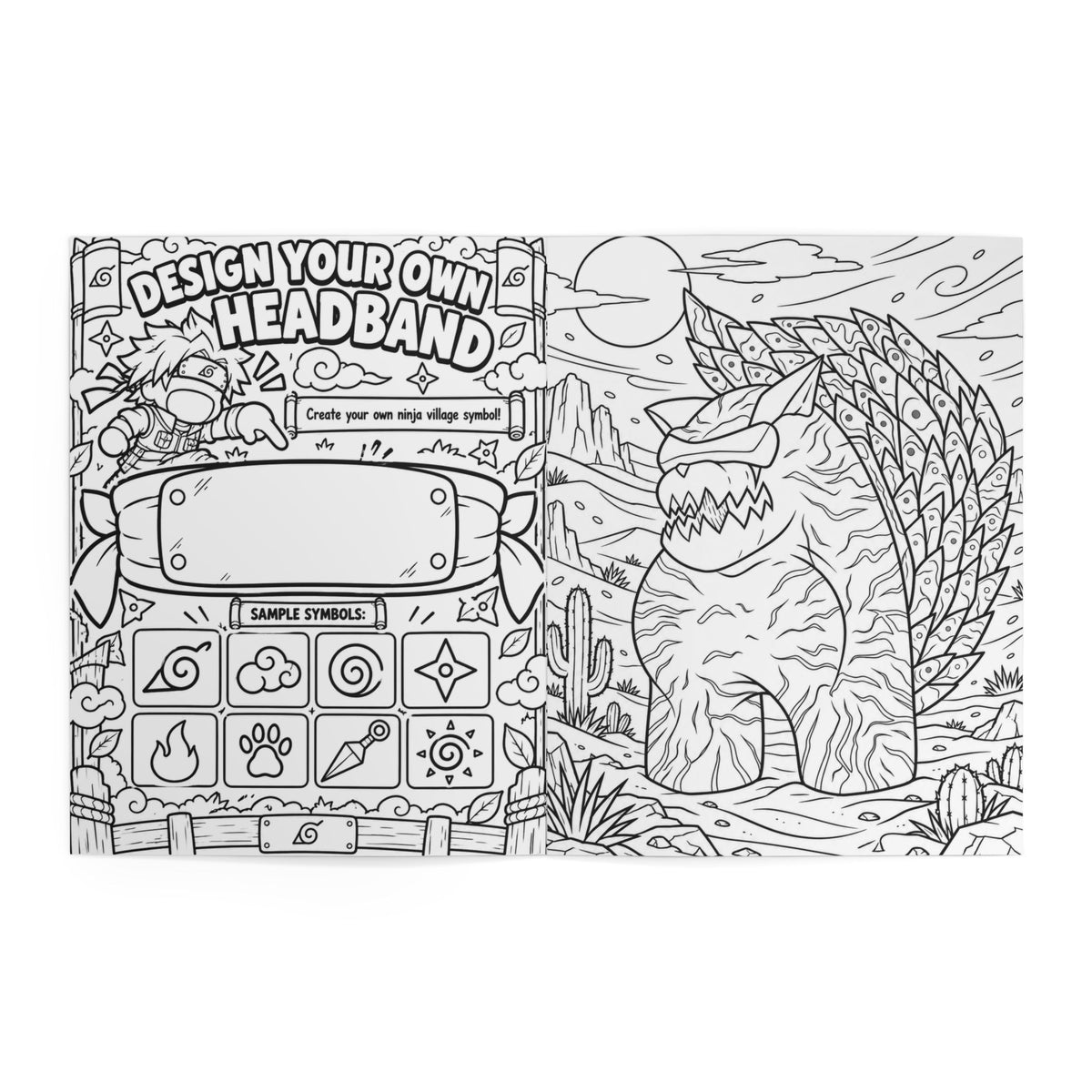 YENN'S ANIME ADVENTURES Nine Tailed Beasts Coloring Book & Activity Book
