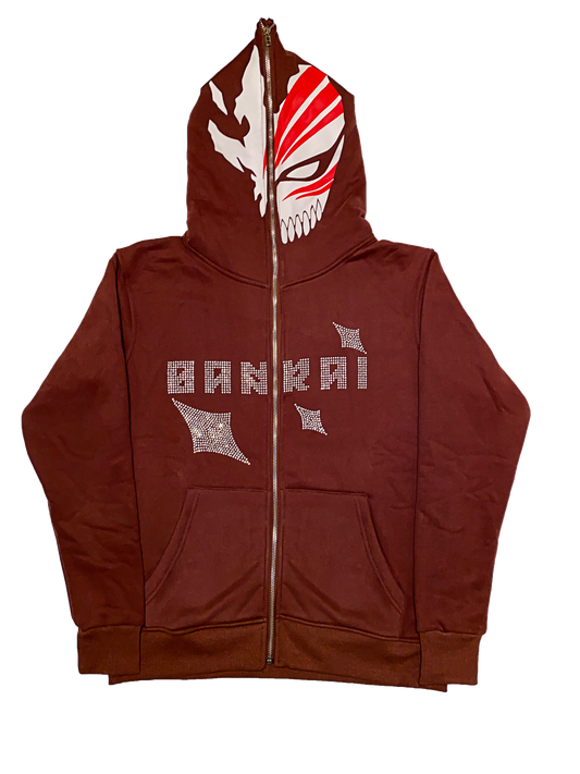 Maple Brown Bankai-Full Zip Up Hoodie